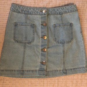 Button Up Jean Skirt
